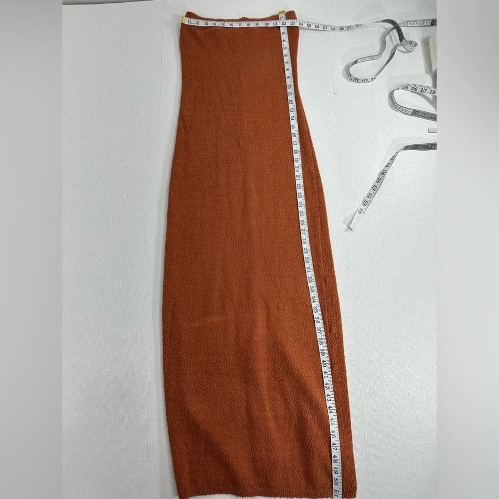 Free People Knit Maxi Dress in Cream and Brown